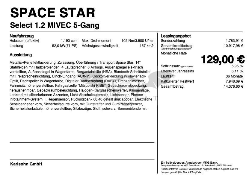 Mitsubishi Space Star 2024